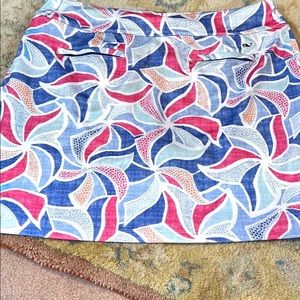 🛼Vineyard Vines Performance, Pinwheel Skort,EUC, Zippered Pockets, L
